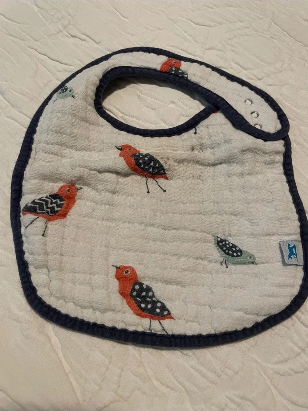 aden + anais Muslin Baby Bibs - Navy, Gray, Cream, Orange